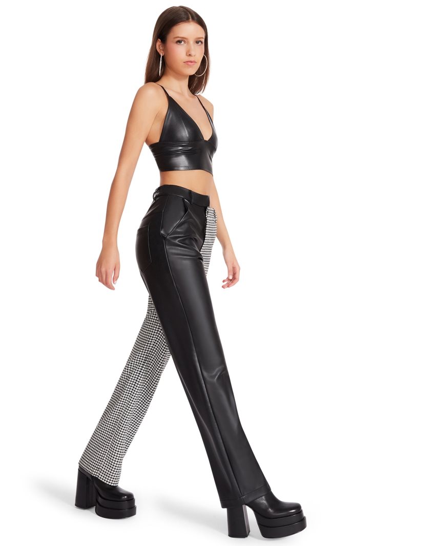 Pantalones Steve Madden Mackenzie Houndstooth Mujer Negras | ES UW10S6